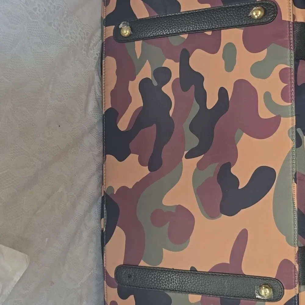 J.W. Hulme Chelsea Camouflage Travel Bag with Pouch and Adjustable Strap New